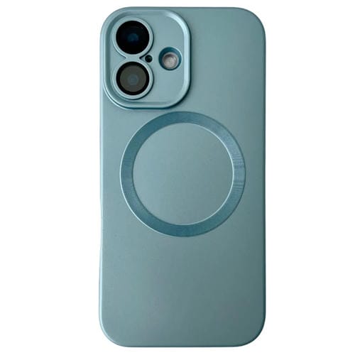 Funda para Teléfono TPU Magsafe iPhone 16 Textura Cd Pintura Metalizada (Azul Sierra)