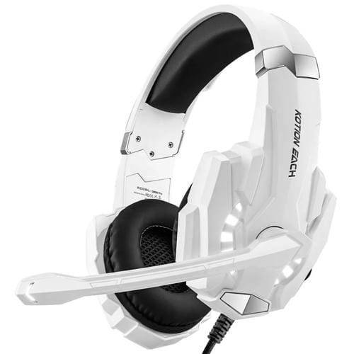Auriculares Para Juegos Kotion Each G9000 Pro Supraurales Con Micrófono y Cable de 2,1 m (Blanco y Negro)