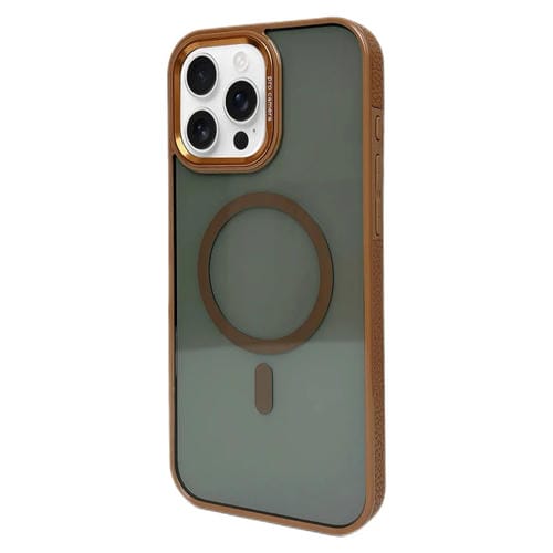 Estuche para Teléfono iPhone 16 Pro Max Marco de Lente Metal Magsafe (Dorado)