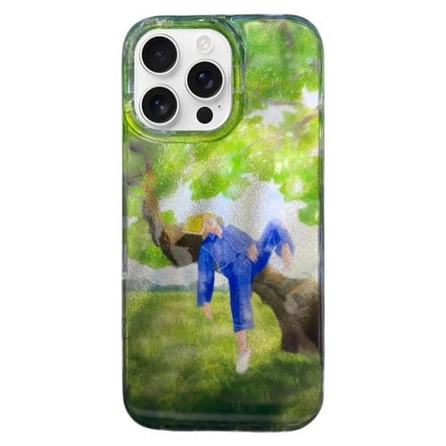 Funda TPU Doble Capa con Patrón Imd para iPhone 16 Pro (Pintura Abstracta Sobre Un Árbol)