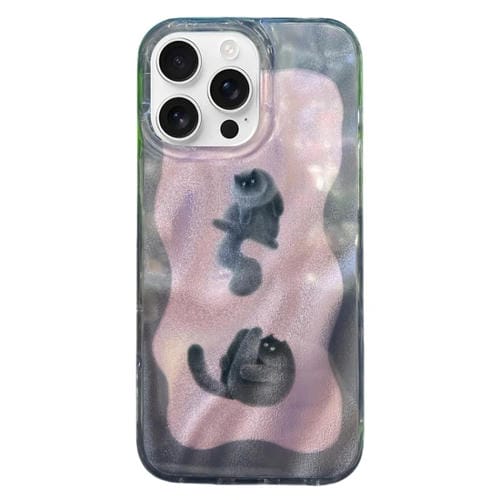 Funda TPU Doble Capa iPhone 13 Pro Max Patrón Imd Gatos y Perros (Rosa)