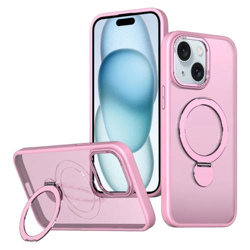 Funda para Teléfono Wing Series Gen2 con Soporte de Anillo de Metal Magsafe para iPhone 15 (Rosa)
