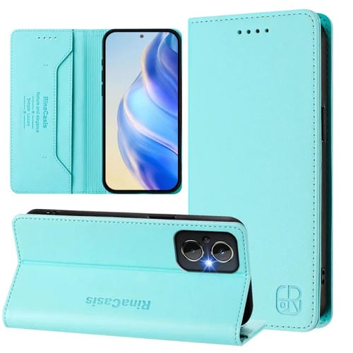 Funda de Cuero OnePlus Nord N20 5G Rc01 con Doble Pliegue y Succión Magnética (Verde Menta)
