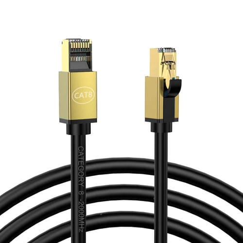Cable de Red Cat8 10 Gigabit Ancho de Banda Fibra para Hogar 10 M (Dorado)