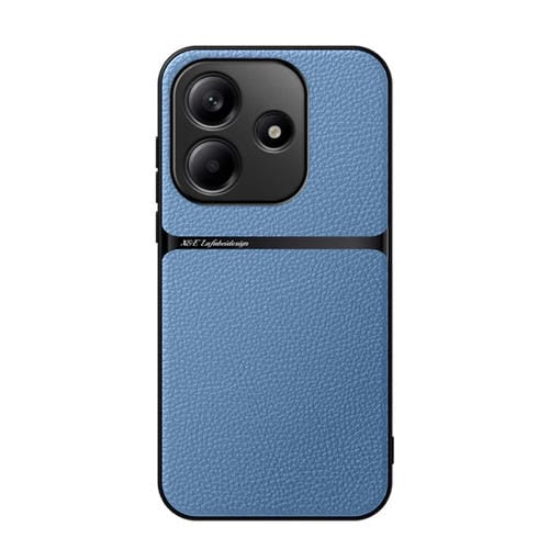 Funda para Teléfono con Tapa Magnética de Cuero Litchi para Redmi Note 14 5G, a Prueba de Golpes (Azul)