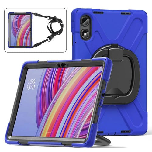 Funda Híbrida de Silicona para Tableta Xiaomi Redmi Pad Pro 12.1 con Soporte y Correa para El Hombro (Azul)