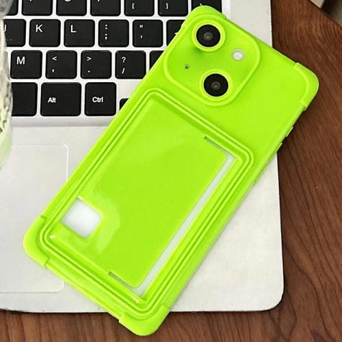 Funda TPU con Ranura para Tarjeta Lateral para iPhone 15 (Verde)