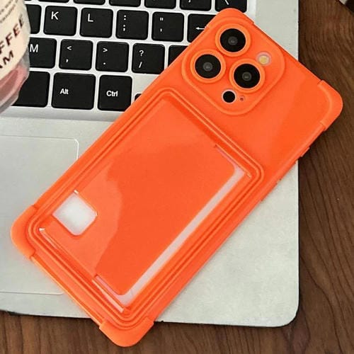 Funda TPU con Ranura para Tarjeta Lateral iPhone 16 Pro Max (Naranja)