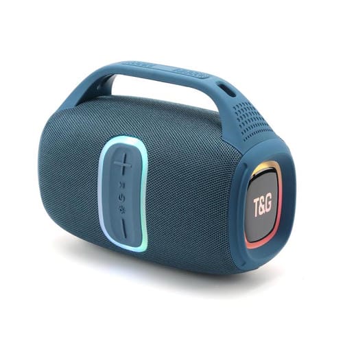 Altavoz Bluetooth portátil T&G Tg674 TWS con luz RGB para exteriores (Azul)
