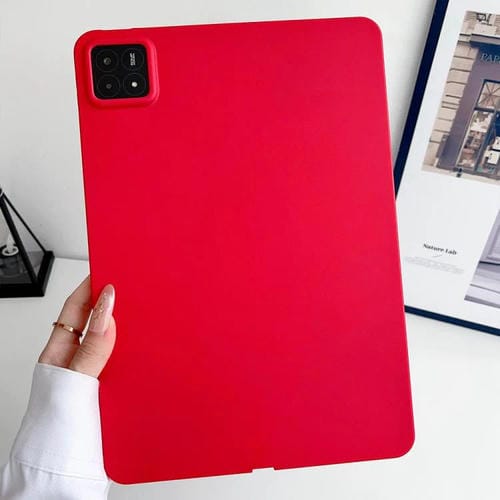 Funda de TPU para Tableta con Pulverizador de Aceite y Agradable para la Piel para Xiaomi Pad 7 (Roja)
