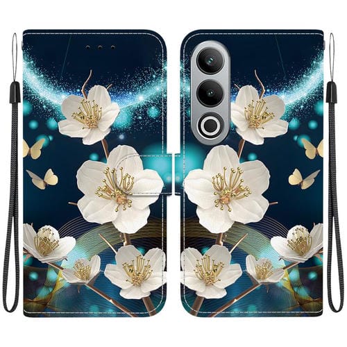 Funda de Cuero OnePlus Nord Ce4 5G con Dibujo de Colores y Textura de Cristal (Magnolia)