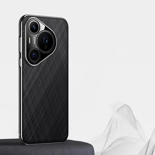 Funda de Cuero para Teléfono Huawei Pura 70 con Pintura Lisa (Negra)