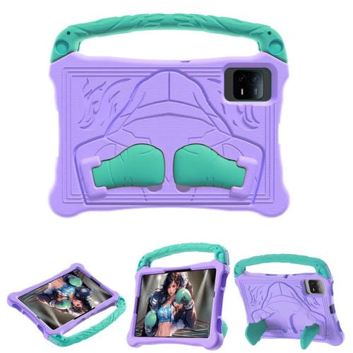 Funda para Tableta a Prueba de Golpes de Eva con Correa para El Hombro y Soporte para Xiaomi Pad 5/5 Pro Boxing Series (Morado y Menta)
