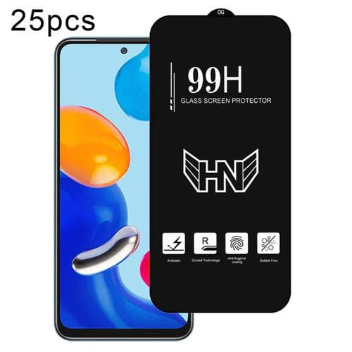 Para Redmi Note 11 5G 25 Piezas de Película de Vidrio Templado de Pantalla Completa de Arco Grande de Aluminio Alto