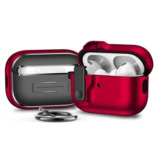 Funda Protectora para Auriculares Bluetooth Airpods Pro Bloqueo Automático (Rojo)