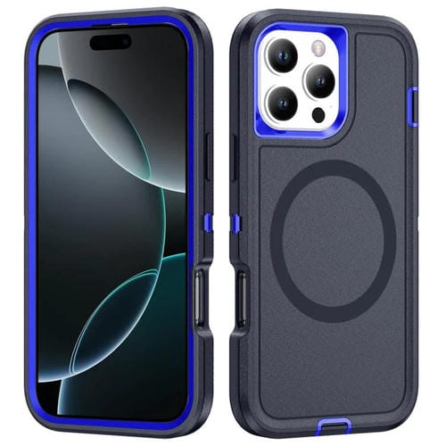 Funda Magnética para iPhone 16 Pro Life con Protección Magsafe Resistente al Agua (Azul Oscuro y Azul Real)