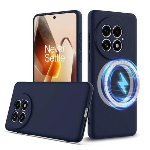 Funda silicona a prueba de golpes OnePlus 13 Magsafe (Azul Marino)