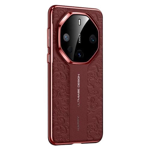 Funda de Cuero Huawei Mate 60 Rs Ultimate Cloud Dragon Pattern (Rojo)