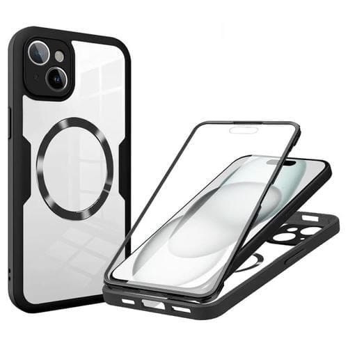 Funda para Teléfono Magsafe iPhone 15 Plus Textura de Cd (Negra)