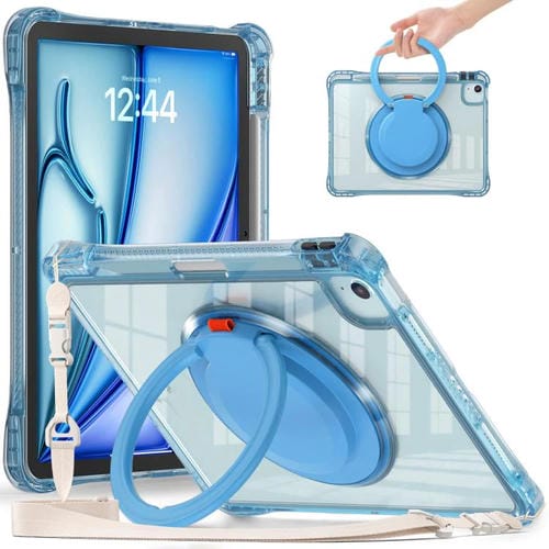 Funda híbrida TPU para iPad Air 13 (2024/2025) con asa giratoria (Azul Claro)