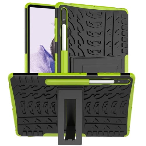 Funda Protectora para Samsung Galaxy Tab S7 Lite T730 T735 y S7+ T970 T976B TPU PC Soporte (Verde)