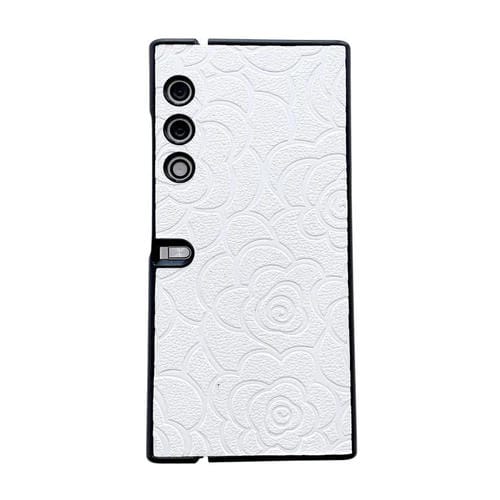 Funda Protectora con Estampado de Camelia y Monedero para Honor V (Blanca)