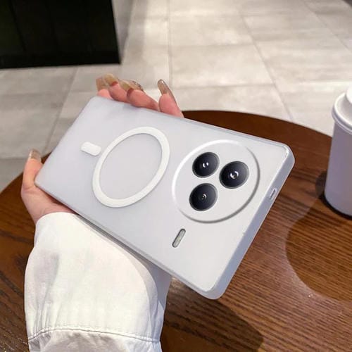 Funda para Xiaomi Civi 5 Pro con orificio fino, antiniebla y MagSafe para PC (blanca)