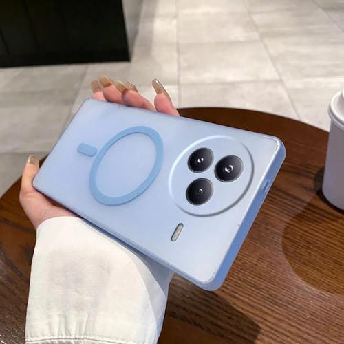 Funda para teléfono Xiaomi Civi 5 Pro con orificio fino, antiniebla y MagSafe (azul transparente)