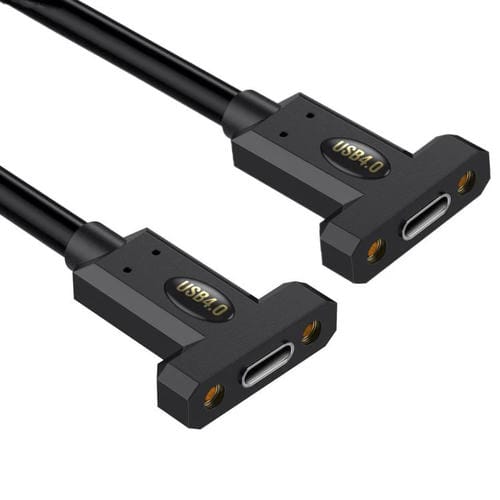 Cable de Extensión de Panel Fijo con Conector Hembra Tipo C USB4 a Hembra Tipo C, 1 m