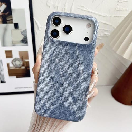 Funda magnética de PC y PU Denim MagSafe para iPhone 17 Pro Max (azul grisáceo)
