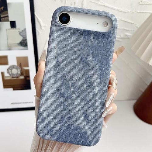 Funda magnética de PC y PU para iPhone 17 Air Denim MagSafe (azul grisáceo)