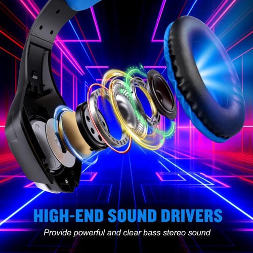 Auriculares para Juegos Kotion Each GS400 con Micrófono Omnidireccional y Cable de 1,9 m (Negro y Azul)