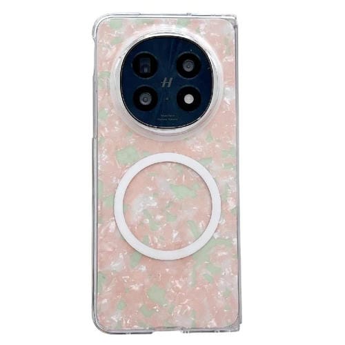 Funda Magsafe con Textura Perlada para Oppo Find N5 (Rosa y Verde)