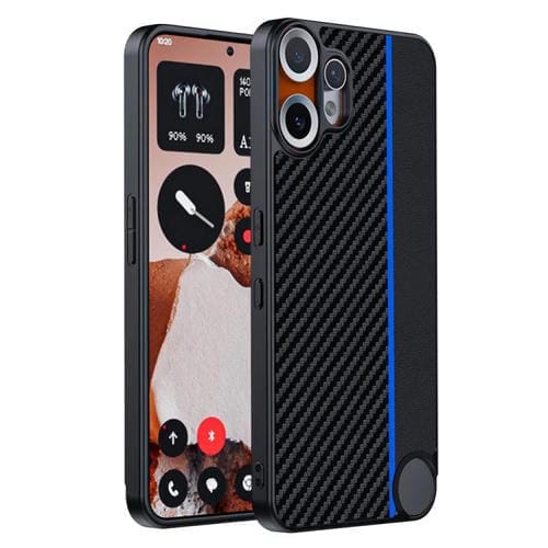Funda ultrafina con textura de fibra de carbono para CMF Phone 2 Pro (negro y azul)