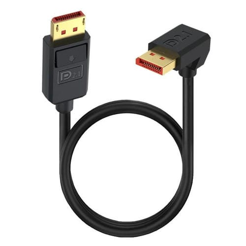 Cable Adaptador Extensión DisplayPort DP2.1 a DP2.1 Codo Superior 52 Gbps 16K 30 Hz 3 m (Negro)
