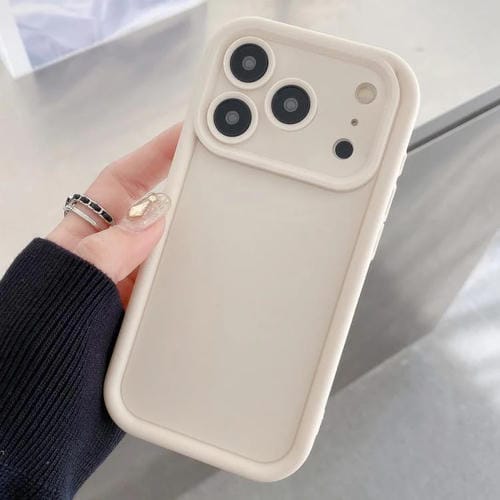 Funda de TPU con marco esmerilado y orificio preciso para iPhone 17 Pro (blanca)