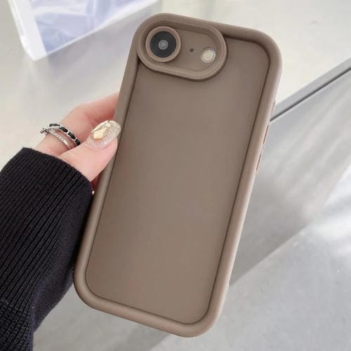 Funda de TPU con marco antigolpes y orificio preciso para iPhone 16e (café)