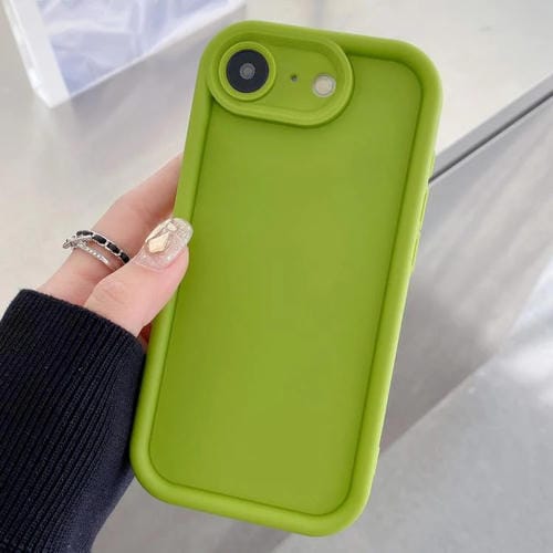 Funda de TPU con marco esmerilado y orificio preciso para iPhone 16e (verde fluorescente)