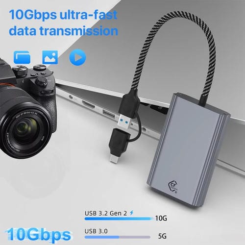 Lector de Tarjetas Tipo C USB a Cfexpress Tipo B (Gris)