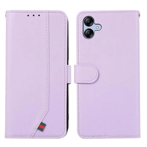Funda de cuero ABEEL con textura delicada y RFID para Samsung Galaxy A07 5G (morado)