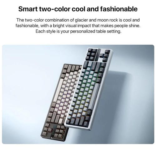 Teclado Mecánico Xiaomi Mk71 Pro con Cable, 2.4G y Bluetooth, Triple Modo para Juegos (Moon Rock)