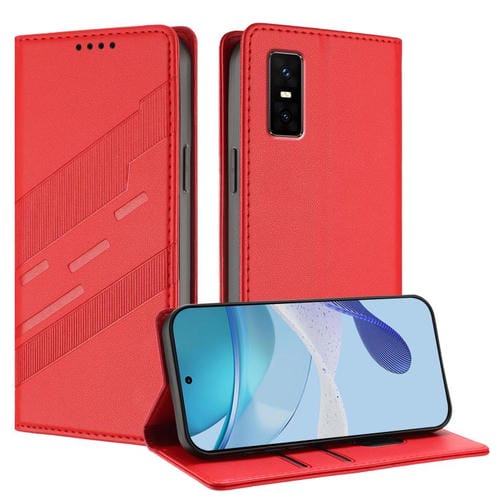 Funda de cuero retro con relieve para Infinix GT 30 Pro (rojo)