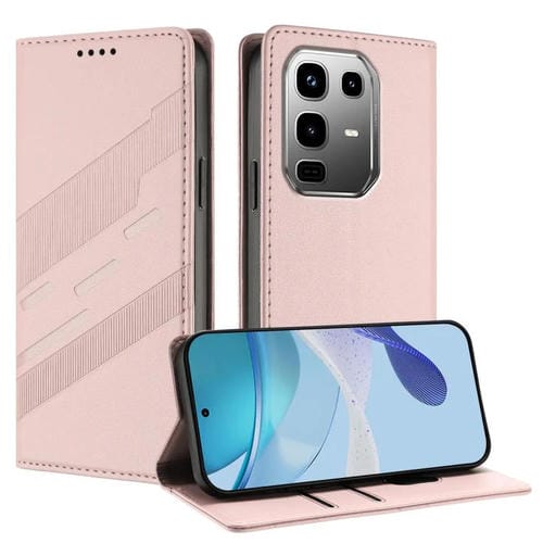 Funda de cuero retro con relieve para Infinix Note 50 Pro+ 5G (rosa)