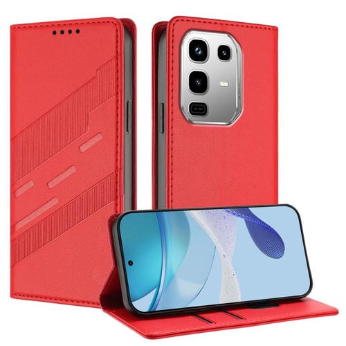 Funda de cuero retro con relieve para Infinix Note 50 Pro 4G (rojo)