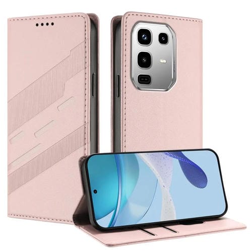Funda de cuero retro con relieve para Infinix Note 50 Pro 4G (rosa)
