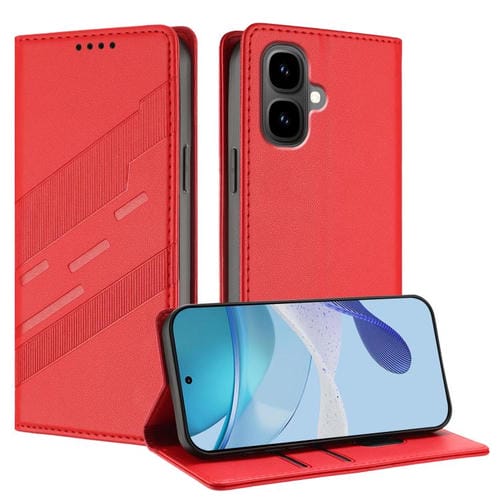 Funda de cuero retro con relieve para Infinix Smart 10 4G (rojo)