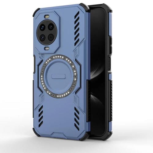 Funda a prueba de golpes con anillo magnético MagSafe y mariposa para Huawei nova 14 5G (azul)