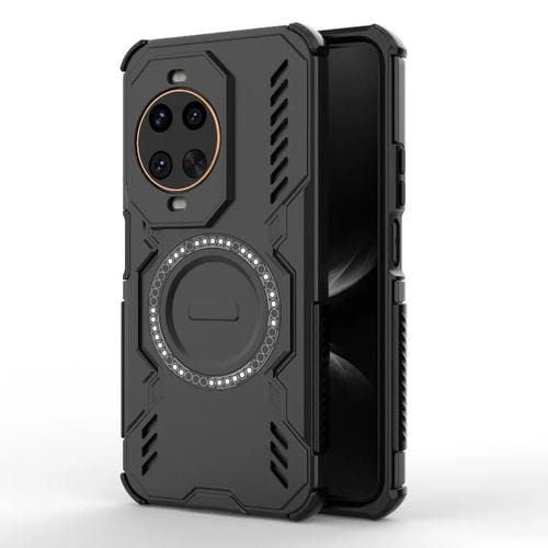 Funda a prueba de golpes con anillo magnético MagSafe y mariposa para Huawei nova 14 Ultra 5G (negra)