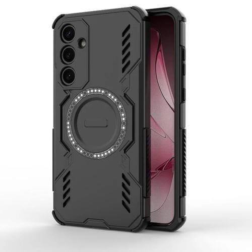 Funda con anillo magnético MagSafe a prueba de golpes para Samsung Galaxy A35 5G Butterfly Armor (negra)