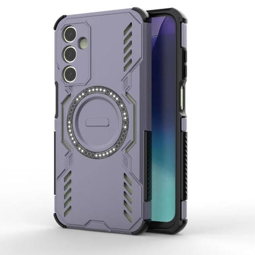 Funda con anillo magnético MagSafe para Samsung Galaxy A25 5G Butterfly Armor, a prueba de golpes (morado)